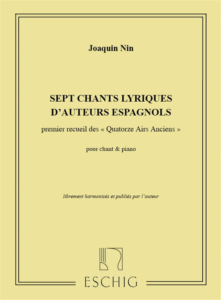 Sept Chants Lyriques D'Auteurs Espagnols